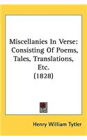 Miscellanies In Verse