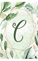 2020 Weekly Planner, Letter C - Green Gold Floral Design: 6"x9" 1-Yr Weekly Calendar, 1 week - 2-page layout, Alphabet