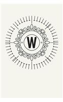 W: 110 College-Ruled Pages - Monogram Journal and Notebook with a Light Background and Classic Line Design - Personalized Initial Letter Journal - Mono