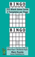 Bingo - 212 Blank Game Cards