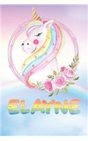 Elayne: Want To Give Elayne A Unique Memory & Emotional Moment? Show Elayne You Care With This Personal Custom Named Gift With Elayne's Very Own Unicorn Cus