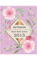 Notebook - Best Wife Since 2013: 6th Wedding Anniversary Gift for Her - Six year Wedding Anniversary Gift for Wife Couple Married in 2013 ( 8.5 x 11 inches - 108 Pages )