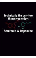 Technically Only Two Things You Enjoy: Serotonin & Dopamine: Neurochemistry Journal, Blank Ruled Lined Notebook/Composition, Gift for Brain Chemistry Students Teacher Colleges, Writing No