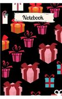 Notebook: Christmas Notebook/Journal. Xmas Christmas presents bows pink yellow purple.