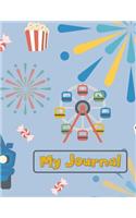 My Journal: Summer Carnival Fair Writing Prompts Notebook for Preschool and Kindergarten Boys