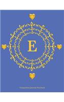 Composition Journal Notebook: E Monogram: Large Soft covered composition Journal, 110 college ruled pages 8.5x11