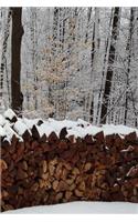 2019 Weekly Planner Winter Woodpile Trees Snowstorm 134 Pages