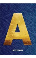 A Notebook: Letter 'a' Notebook, Composition, Exercise or Log Study Book - Blue Cover