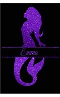 Mermaid Emma Journal: College Ruled Notebook Composition Book Diary Purple