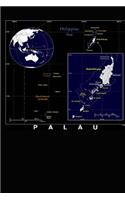 Modern Day Color Map of Palau Journal: Take Notes, Write Down Memories in this 150 Page Lined Journal