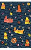 Bullet Journal Notebook for Cat Lovers Cute Cats Pattern 3