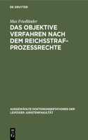 Das Objektive Verfahren Nach Dem Reichsstrafprozessrechte