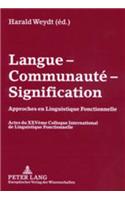 Langue - Communauté - Signification