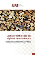 Essai sur l'efficience des régimes internationaux