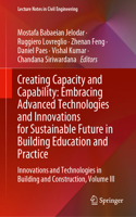 Creating Capacity and Capability: Embracing Advanced Technologies and Innovations for Sustainable Future in Building Education and Practice