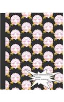 Primary Composition Notebook: Flamingo Themed Journal (Large 8x10 Inch 20.32x25.40 cm) Story Paper 120 Pages (BLACK&WHITE&PINK&YELLOW Design)