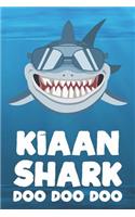 Kiaan - Shark Doo Doo Doo: Blank Ruled Name Personalized & Customized Shark Notebook Journal for Boys & Men. Funny Sharks Desk Accessories Item for Writing Primary / Kindergar