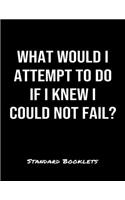 What Would I Attempt To Do If I Knew I Could Not Fail?