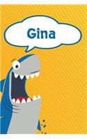 Gina: Great White Shark Blank Comic Book Notebook Journal Book 120 Pages 6x9