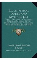 Ecclesiastical Duties And Revenues Bill