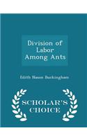 Division of Labor Among Ants - Scholar's Choice Edition