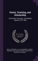 Poetry, Teaching, and Scholarship
