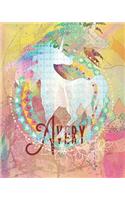 Avery: Colorful Rainbow Unicorn - 100 Pages 8"X10" Girl's Composition Wide Ruled Notebook