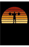 Weightlifter Notebook: Vintage Sunset Weightlifting 6 x 9 Dotted Dot Grid Journal Gift For Weightlifters And Weightlifting Lovers (108 Pages)