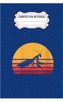 Composition notebook: Nifty Cute Praying Mantis Animal Insect Heartbeat Cartoon December Wide Ruled Paper Winter Notebook Journal Blank Lined Workbook for Teens Kids Stud