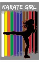 Karate Girl: Martial Arts Belts Blank Lined Notebook Journal Diary 6x9