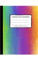 Composition Notebook Wide Ruled: Rainbow Neon SOFT Cover Copy Book Cool Marble Kids Girls Boys Back To School Supplies, Elementary Student Teacher Lined Journal Notebook, 100 Pages