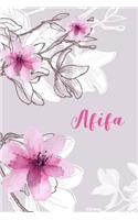Afifa: Custom Muslim Name Notebook/Journal - Personalized Islamic Gift for Women (Pink Floral Design)