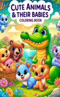 Cute Animals & Their Babies Coloring book