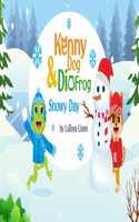 Kenny Dog and Dio frog snowy day