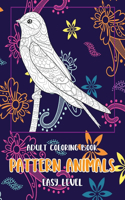 Adult Coloring Book Pattern Animals - Easy Level
