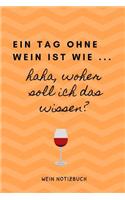 Ein Tag Ohne Wein Ist Wie ... Haha, Woher Soll Ich Das Wissen? Wein Notizbuch