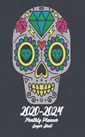 2020-2024 Sugar Skull Monthly Planner: Full Size 60 Months Calendar Planner - Pretty Simple Planner For Staying on Track, Self Management & Personal Growth