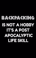Backpacking is not a hobby it's a post-apocalyptic life skill: Notebook (Journal, Diary) for those who love Traveling 120 lined pages to write in