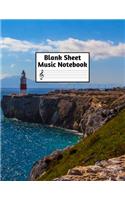 Blank Sheet Music Notebook: Easy Blank Staff Manuscript Book Large 8.5 X 11 Inches Musician Paper Wide 12 Staves Per Page for Piano, Flute, Violin, Guitar, Trumpet, Drums, Cell