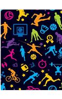 Future Allstar Sports Patterns: Sport Lover Wide Ruled Composition Book