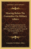 Hearing Before The Committee On Military Affairs