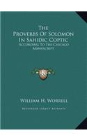 Proverbs Of Solomon In Sahidic Coptic