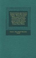 Clementis Romani Quae Ferunter Homiliae Viginti