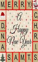 Notebook Kingdom: Christmas Journal/Diary, Blank Paper, 100 Pages, 5x8, Composition Book, Christmas Scrabble