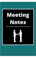 Meeting Notes: Business Notebook for Meetings and Organizer - Taking Minutes Record Log Book Action Items & Notes - Secretary Logbook Journal