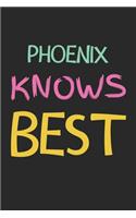 Phoenix Knows Best: Lined Journal, 120 Pages, 6 x 9, Phoenix Personalized Name Notebook Gift Idea, Black Matte Finish (Phoenix Knows Best Journal)