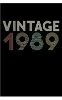 Vintage 1989 Notebook Birthday Gift