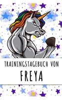 Trainingstagebuch von Freya: Personalisierter Tagesplaner für dein Fitness- und Krafttraining im Fitnessstudio oder Zuhause