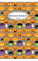 Halloween Notebook: Pumpkin Clip Art Images on 6 x 9 Blank Lined Softcover Journal for Notes, Halloween Gift Design Cover Note Book