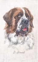 St. Bernard Dog Portrait Notebook